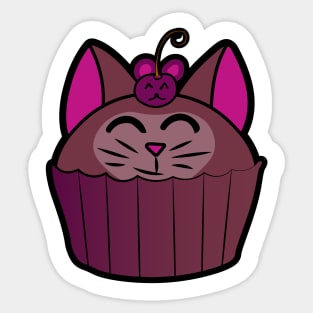 Catcake With Mouse-Cherry - Chocolate Sticker